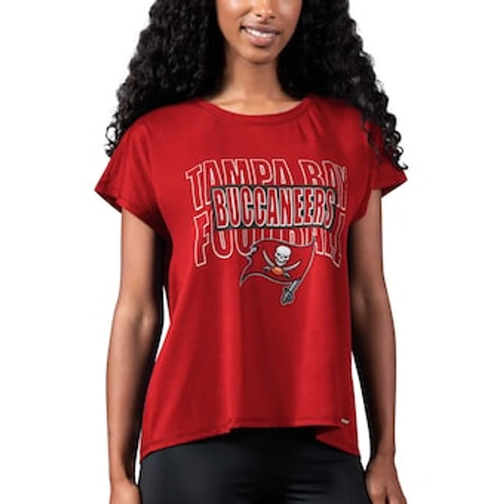 Women's MSX by Michael Strahan Red Tampa Bay Buccaneers Abigail Back Slit T-Shirt