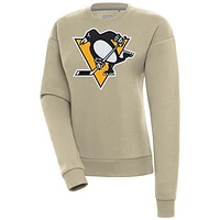 Women's Antigua Khaki Pittsburgh Penguins Victory Pullover Sweatshirt