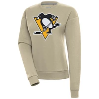 Women's Antigua Khaki Pittsburgh Penguins Victory Pullover Sweatshirt