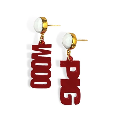 Brianna Cannon Arkansas Razorbacks Mini Word Earrings