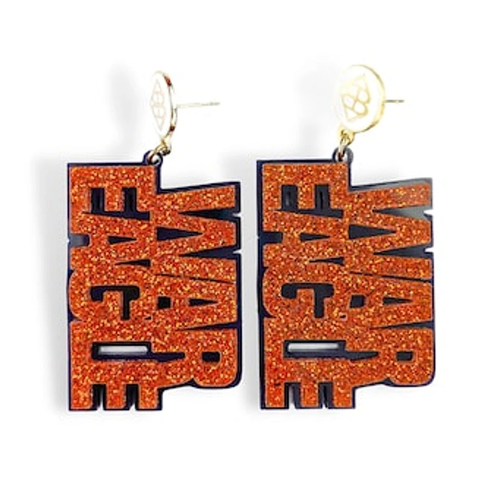 Brianna Cannon Auburn Tigers Large Word Earrings