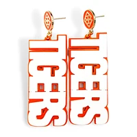 Brianna Cannon Clemson Tigers Large Word Earrings