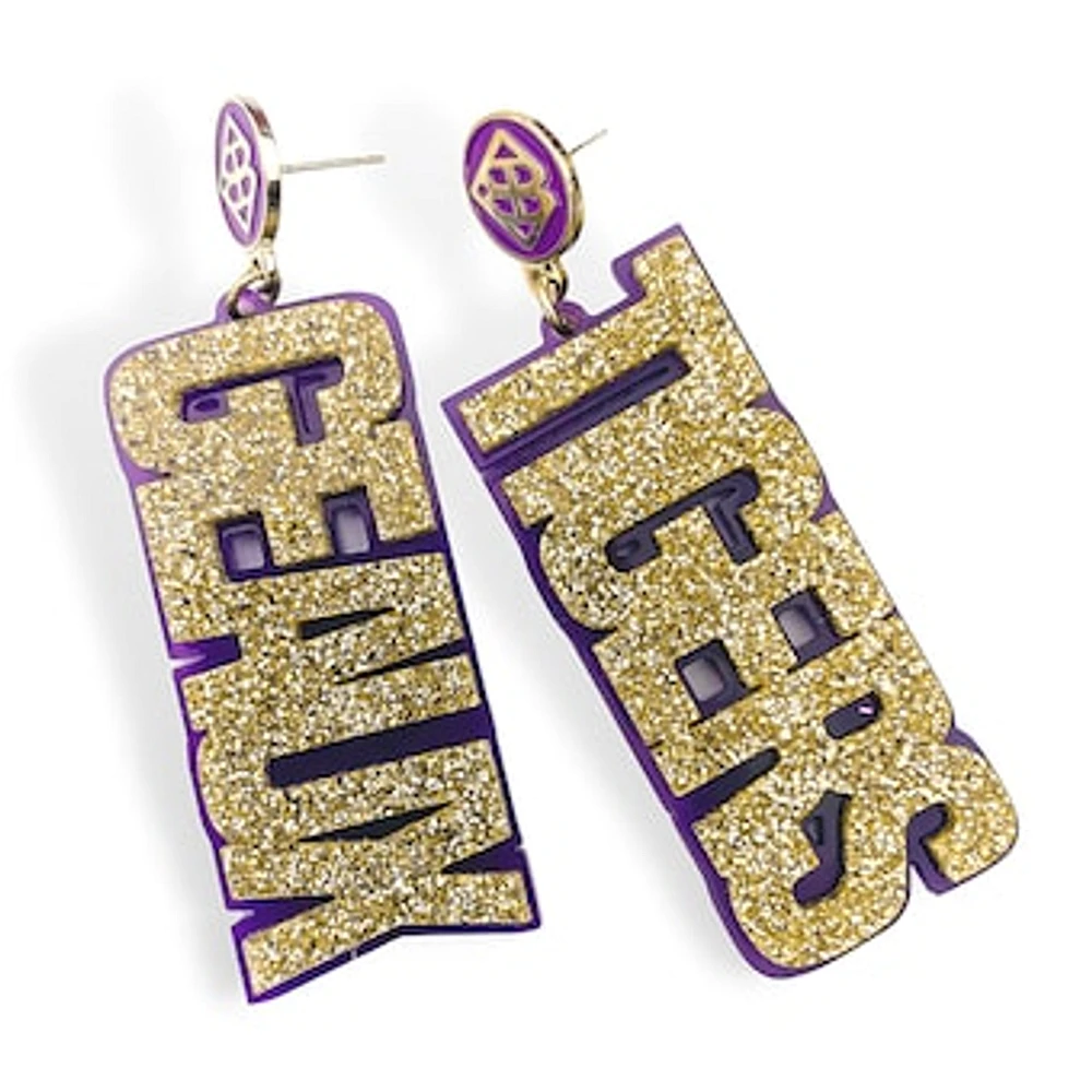 Brianna Cannon LSU Tigers Large Word Earrings