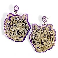 Brianna Cannon LSU Tigers Large Mascot Earrings