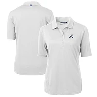 Women's Cutter & Buck  White Atlanta Braves DryTec Virtue Eco Pique Recycled Polo