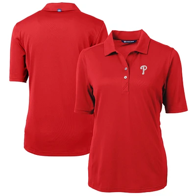 Women's Cutter & Buck  Red Philadelphia Phillies DryTec Virtue Eco Pique Recycled Polo