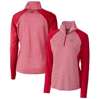 Women's Cutter & Buck  Red Washington Nationals DryTec Forge Tonal Stripe Half-Zip Top