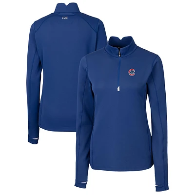 Women's Cutter & Buck  Royal Chicago Cubs DryTec Traverse Stretch Quarter-Zip Pullover Top