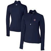 Women's Cutter & Buck  Navy Chicago Cubs DryTec Traverse Stretch Quarter-Zip Pullover Top