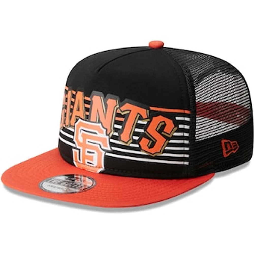 Men's New Era Black San Francisco Giants Speed Golfer Trucker Snapback Hat