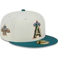 Men's New Era Cream Los Angeles Angels Chrome Evergreen 59FIFTY Fitted Hat