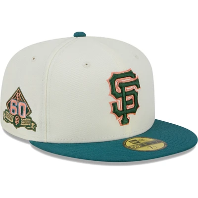 Men's New Era Cream San Francisco Giants Chrome Evergreen 59FIFTY Fitted Hat