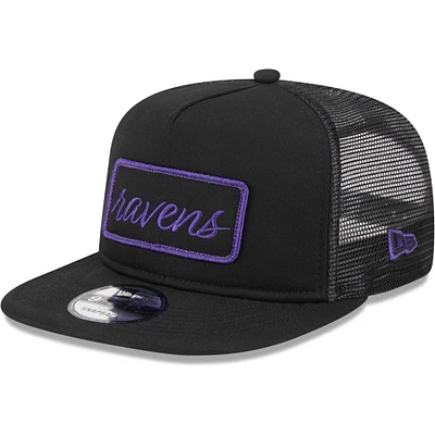 Men's New Era Black Baltimore Ravens Forum Trucker 9FIFTY Snapback Hat