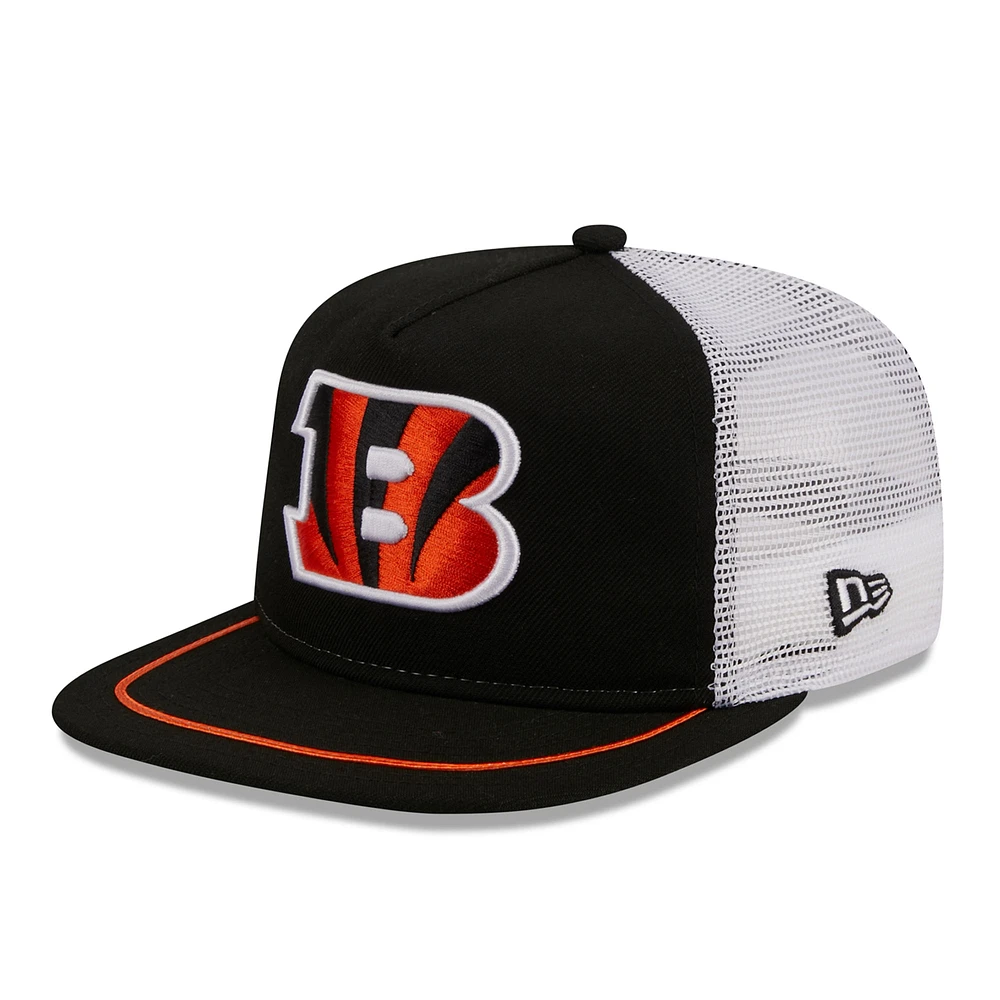 Men's New Era Black/White Cincinnati Bengals Original Classic Golfer Adjustable Hat