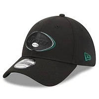 Men's New Era Black York Jets  Triple Outline 39THIRTY Flex Hat