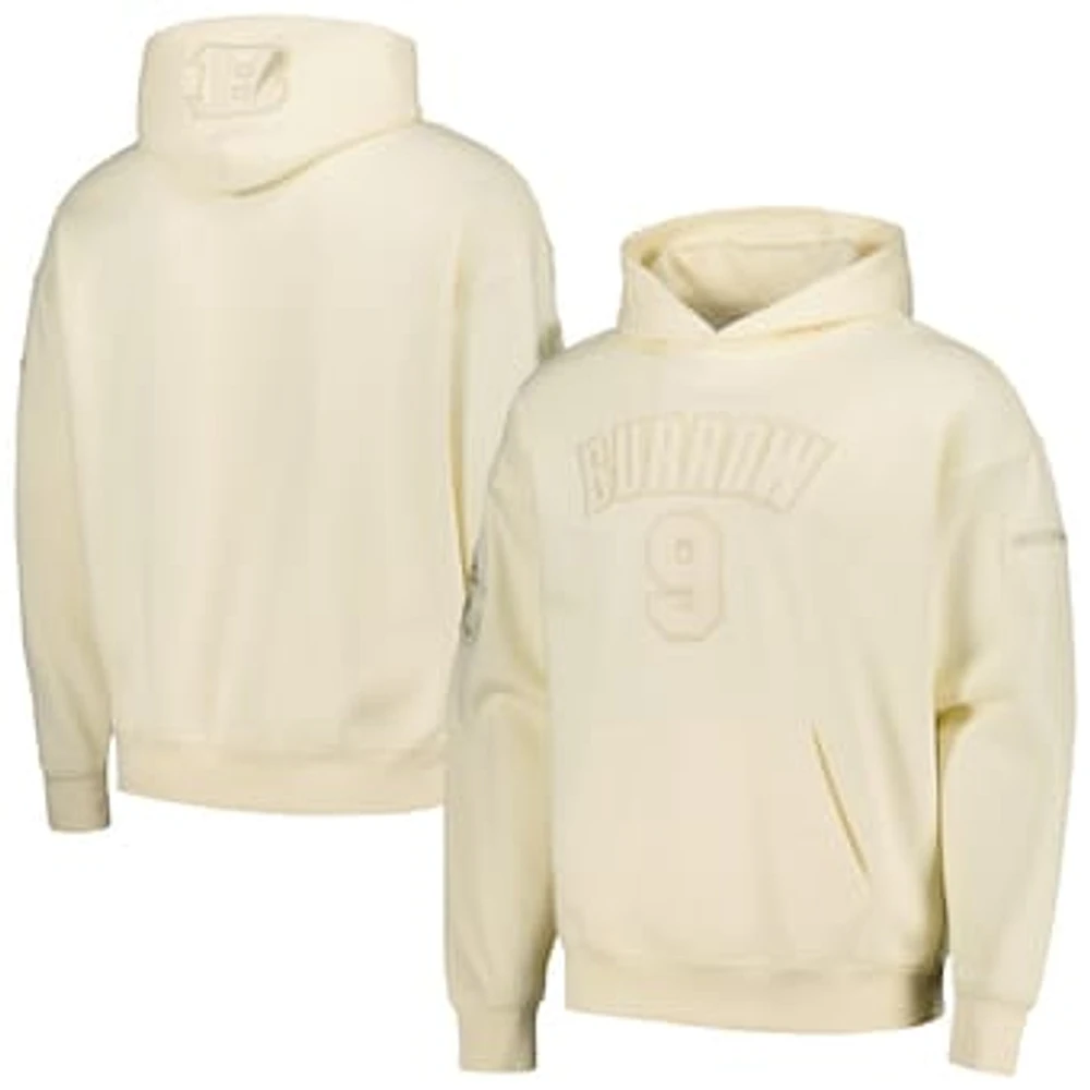 Men's Pro Standard Joe Burrow Cream Cincinnati Bengals Player Name & Number Pullover Hoodie