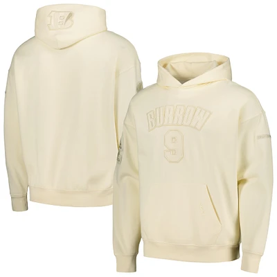 Men's Pro Standard Joe Burrow Cream Cincinnati Bengals Player Name & Number Pullover Hoodie