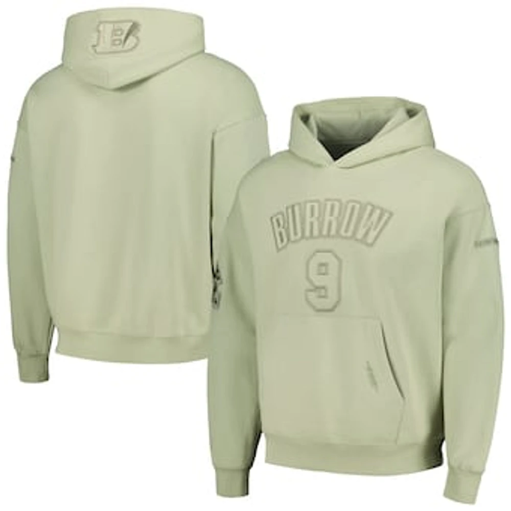 Men's Pro Standard Joe Burrow Light Green Cincinnati Bengals Player Name & Number Pullover Hoodie