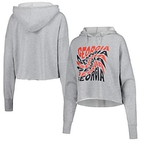 Women's ZooZatz Gray Georgia Bulldogs Swirl Cropped Pullover Hoodie