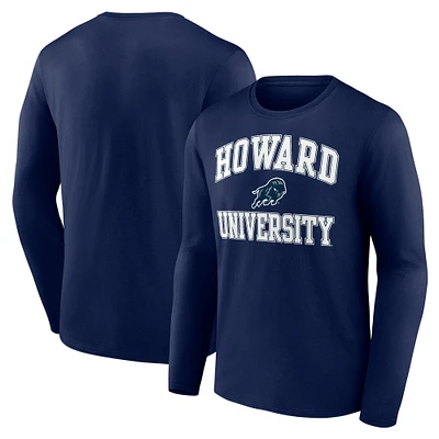 Men's Navy Howard Bison Campus Long Sleeve T-Shirt