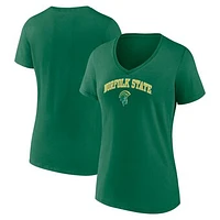 Women's Green Norfolk State Spartans Campus V-Neck T-Shirt
