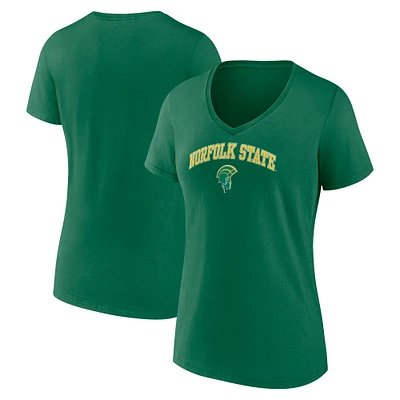 Women's Green Norfolk State Spartans Campus V-Neck T-Shirt