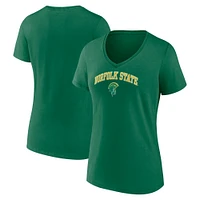 Women's Green Norfolk State Spartans Campus V-Neck T-Shirt