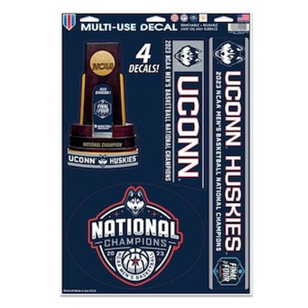 WinCraft  UConn Huskies 2023 NCAA Men's Basketball National Champions 11'' x 17'' Multi-Use Decal Set