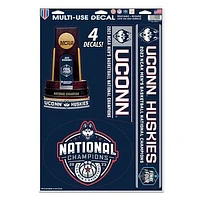 WinCraft  UConn Huskies 2023 NCAA Men's Basketball National Champions 11'' x 17'' Multi-Use Decal Set