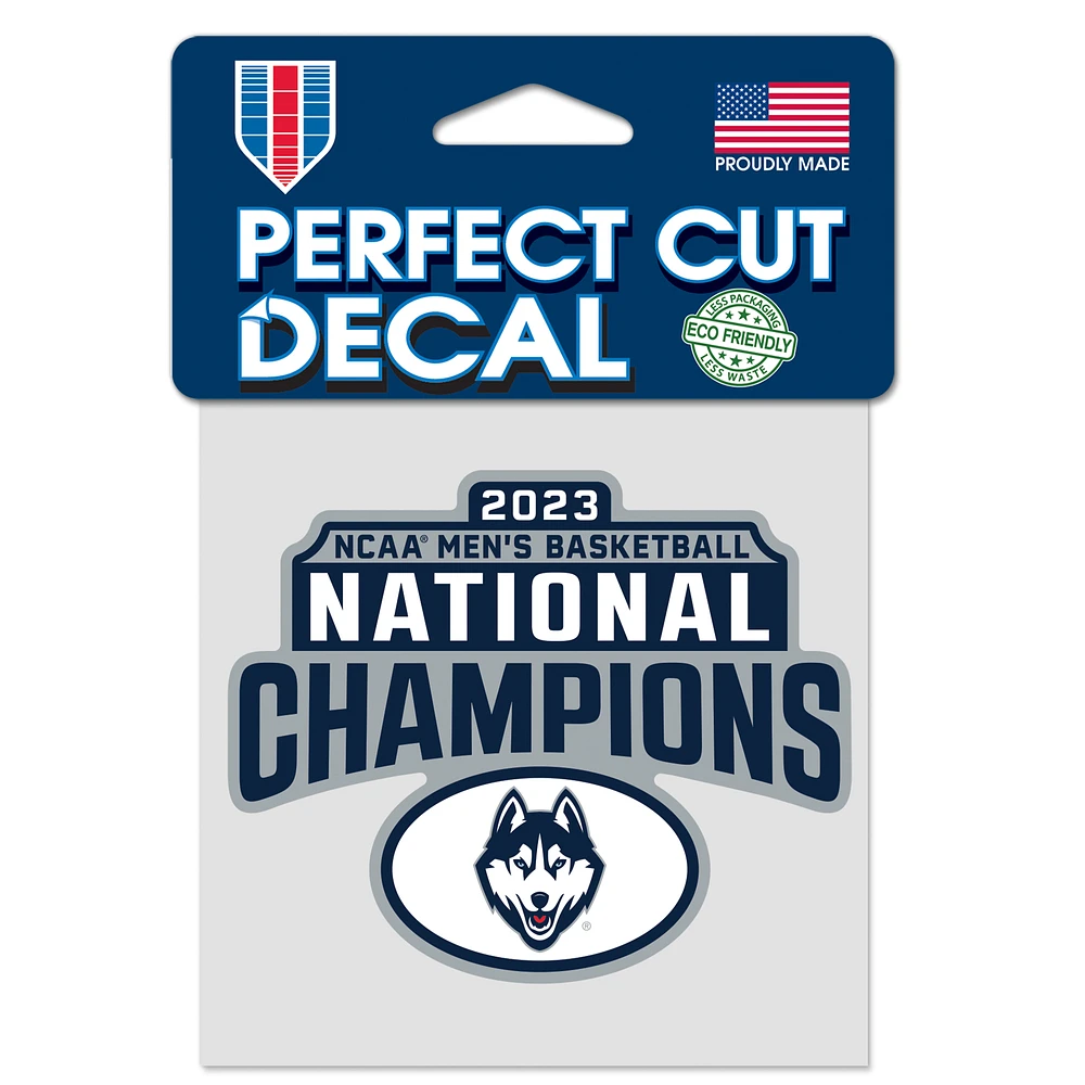 WinCraft UConn Huskies 2023 NCAA Men's Basketball National Champions 4'' x 4'' Perfect Cut Decal