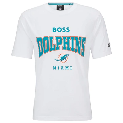 Men's BOSS X NFL  White Miami Dolphins Huddle T-Shirt