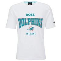 Men's BOSS X NFL  White Miami Dolphins Huddle T-Shirt