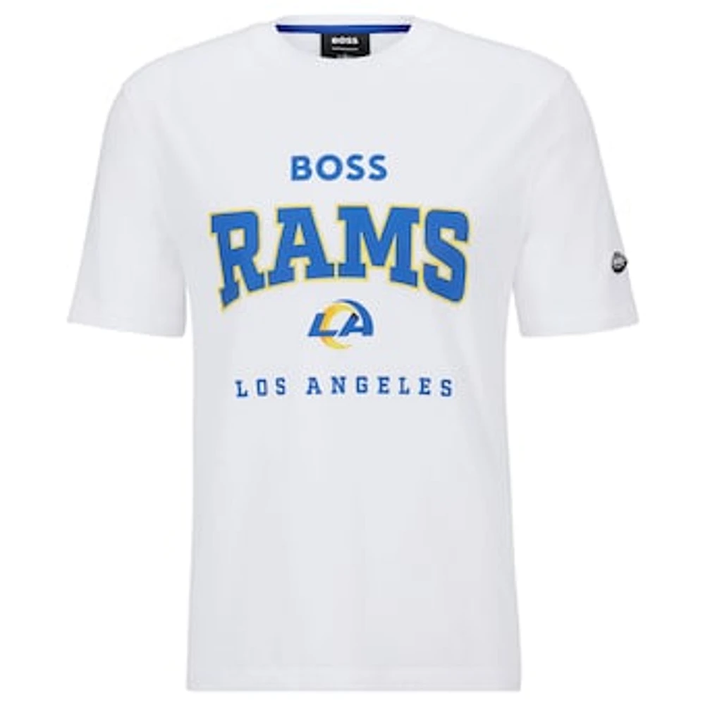 Men's BOSS X NFL  White Los Angeles Rams Huddle T-Shirt