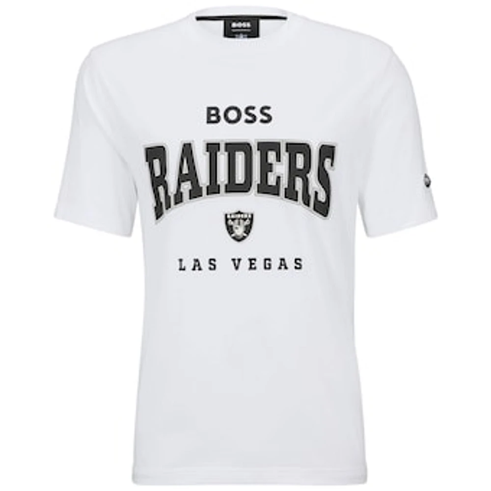 Men's BOSS X NFL  White Las Vegas Raiders Huddle T-Shirt