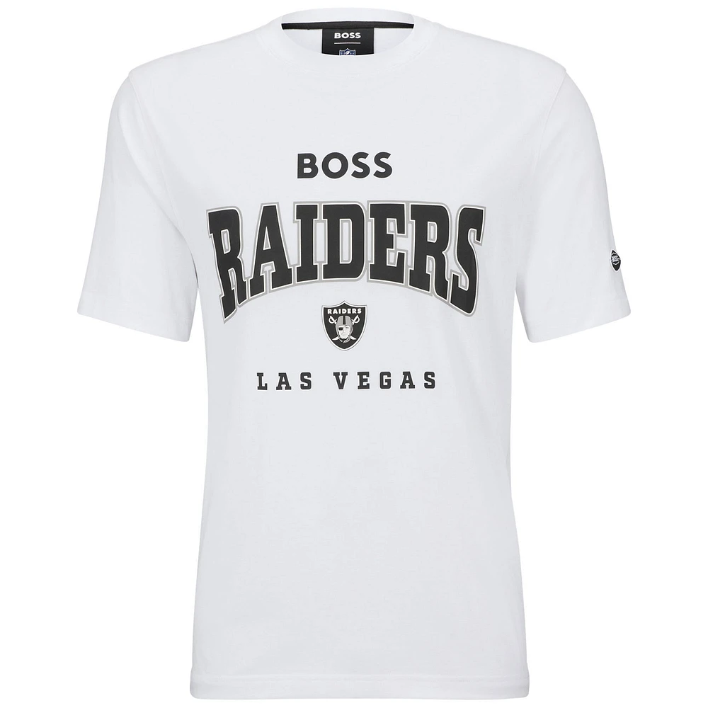 Men's BOSS X NFL  White Las Vegas Raiders Huddle T-Shirt