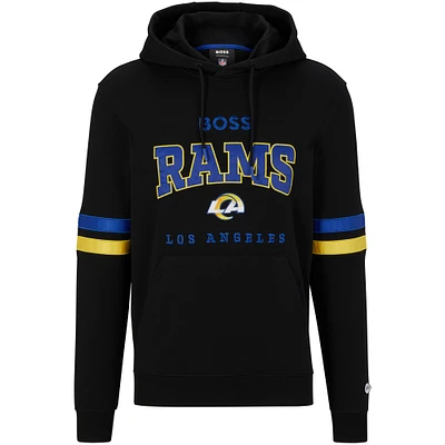 Men's BOSS X NFL  Black/Royal Los Angeles Rams Touchdown Pullover Hoodie