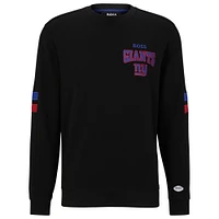 Men's BOSS X NFL  Black/Royal New York Giants Drive Crew Neck Pullover Sweatshirt