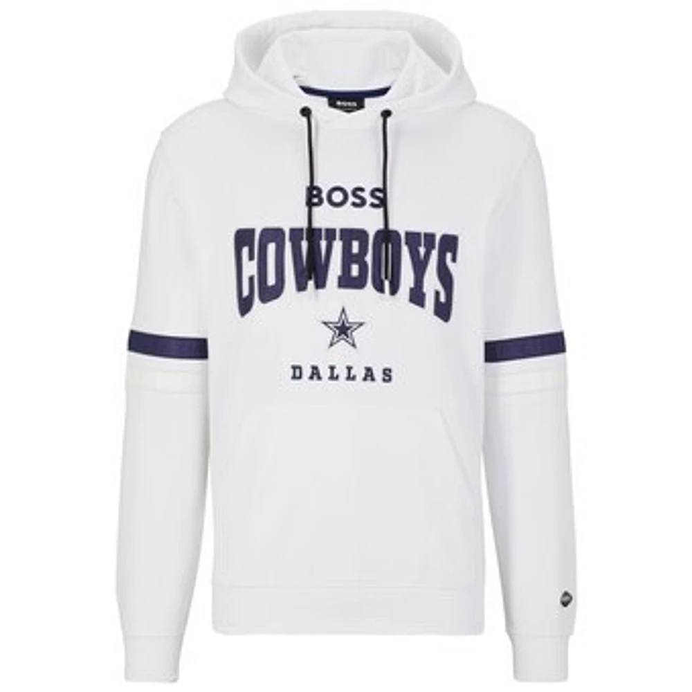 Men's BOSS X NFL  White/Navy Dallas Cowboys Touchdown Pullover Hoodie