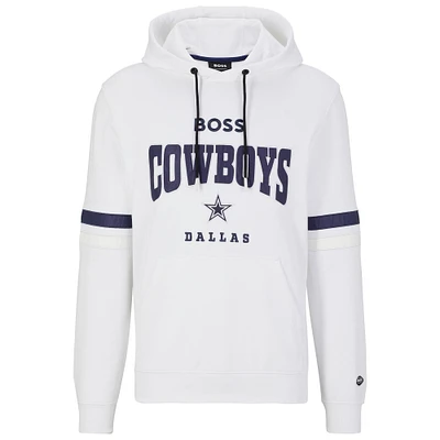 Men's BOSS X NFL  White/Navy Dallas Cowboys Touchdown Pullover Hoodie