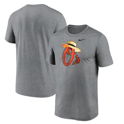 Men's Nike  Gray Baltimore Orioles 7th Inning Hat Hometown Legend Performance T-Shirt