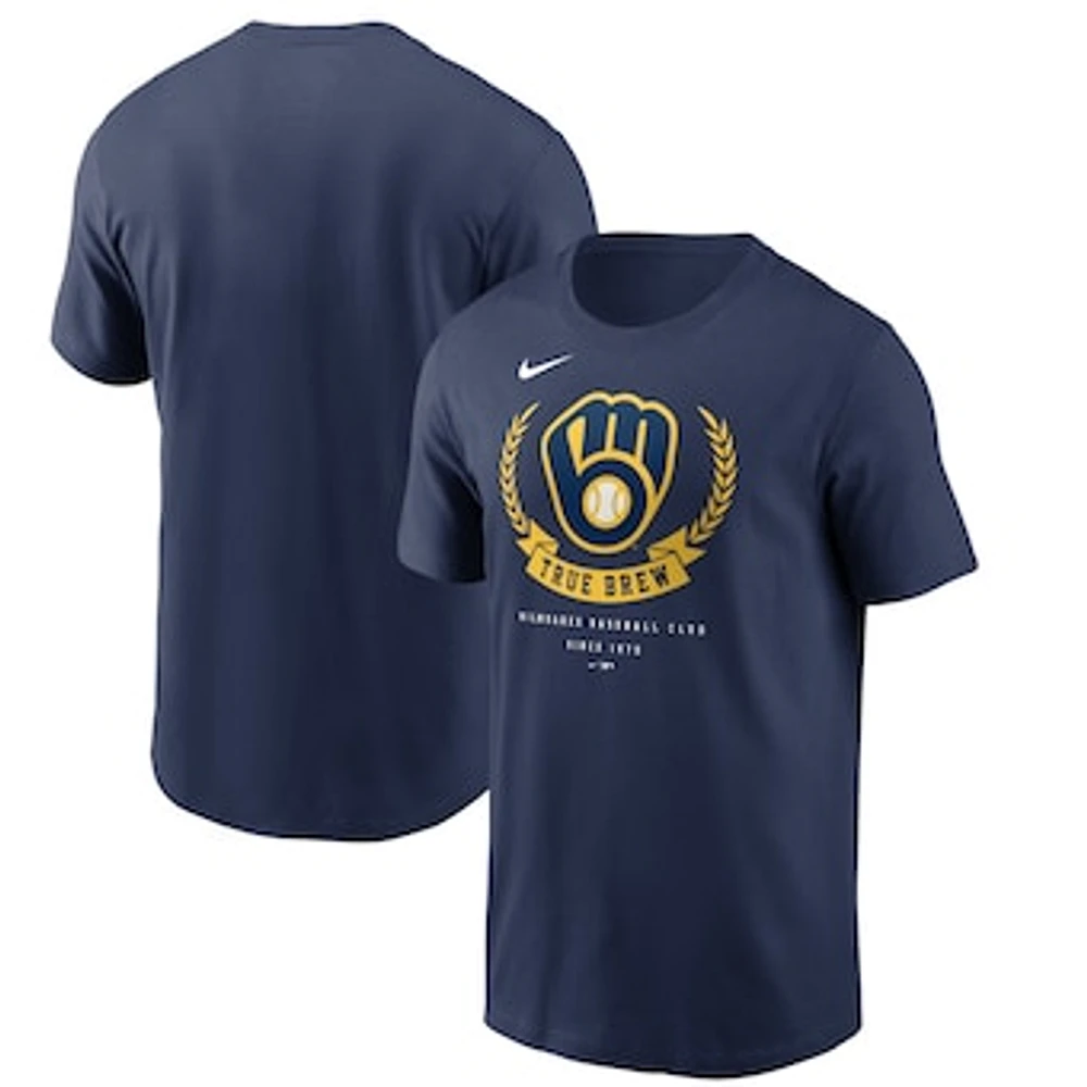 Men's Nike Navy Milwaukee Brewers True Brew Hometown T-Shirt