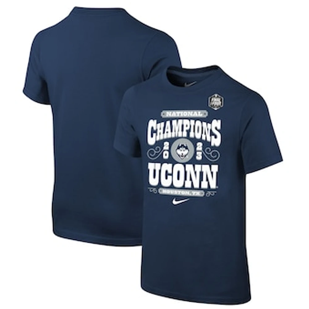 Youth Nike  Navy UConn Huskies 2023 NCAA Men’s Basketball National Champions Celebration T-Shirt