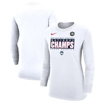 Women's Nike  White UConn Huskies 2023 NCAA Men’s Basketball National Champions Pebble Long Sleeve T-Shirt