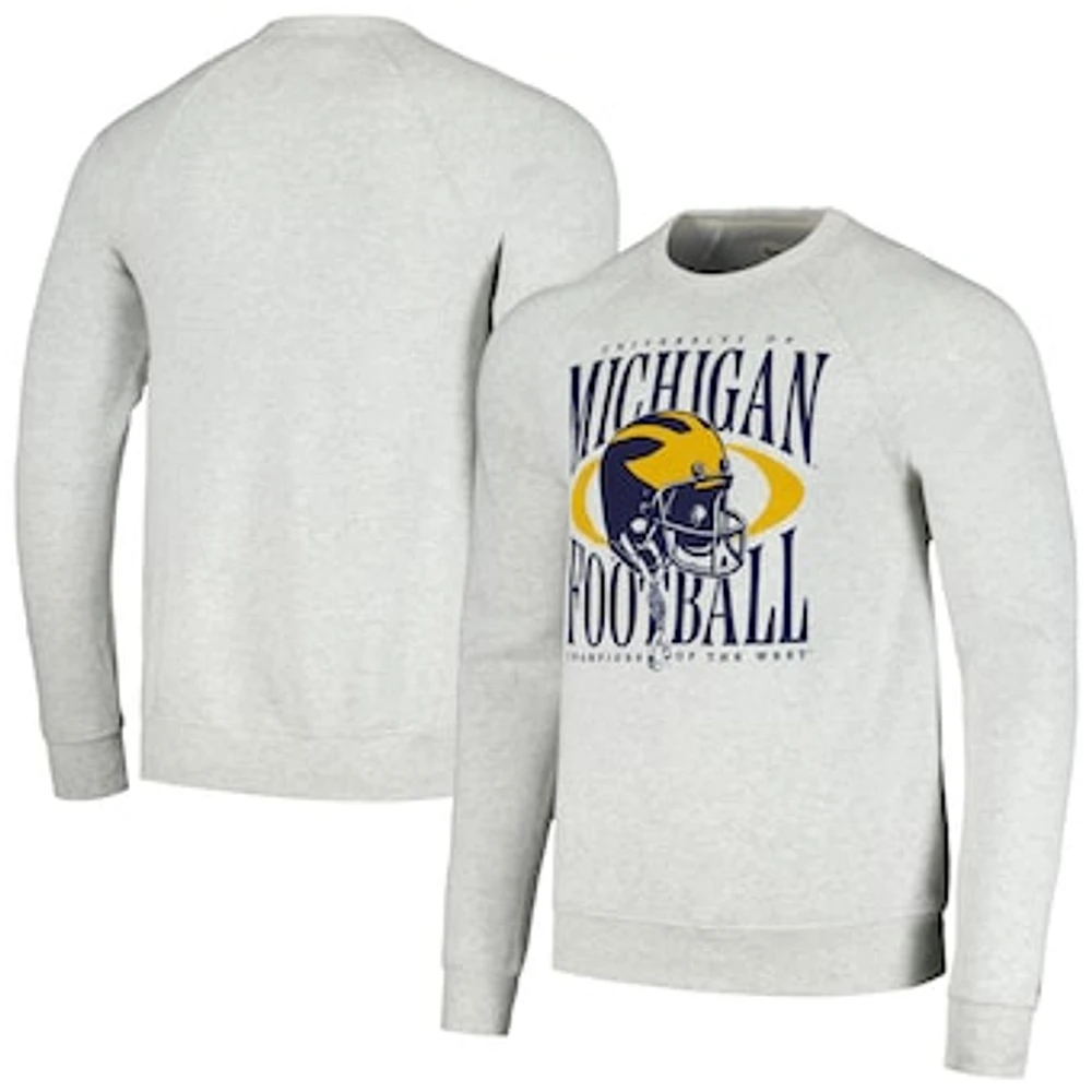 Men's Homefield Heather Gray Michigan Wolverines Champions of the West Crew Neck Tri-Blend Pullover Sweatshirt