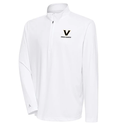 Men's Antigua  White Vanderbilt Commodores Cross Country Tribute Quarter-Zip Pullover Top