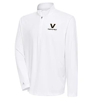 Men's Antigua  White Vanderbilt Commodores Track & Field Tribute Quarter-Zip Pullover Top