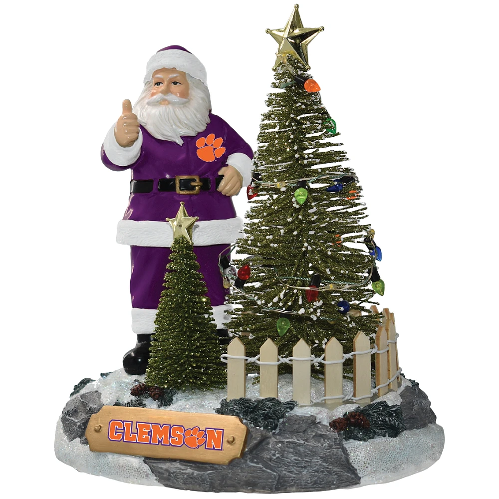 The Memory Company Clemson Tigers Santa Figurine with LED Tree