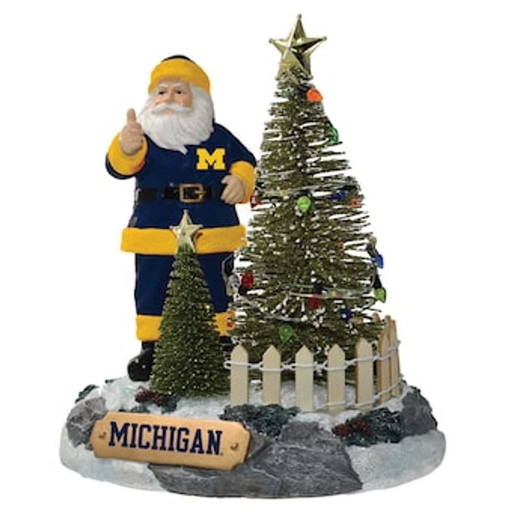 The Memory Company Michigan Wolverines Santa with LED Tree Figurine