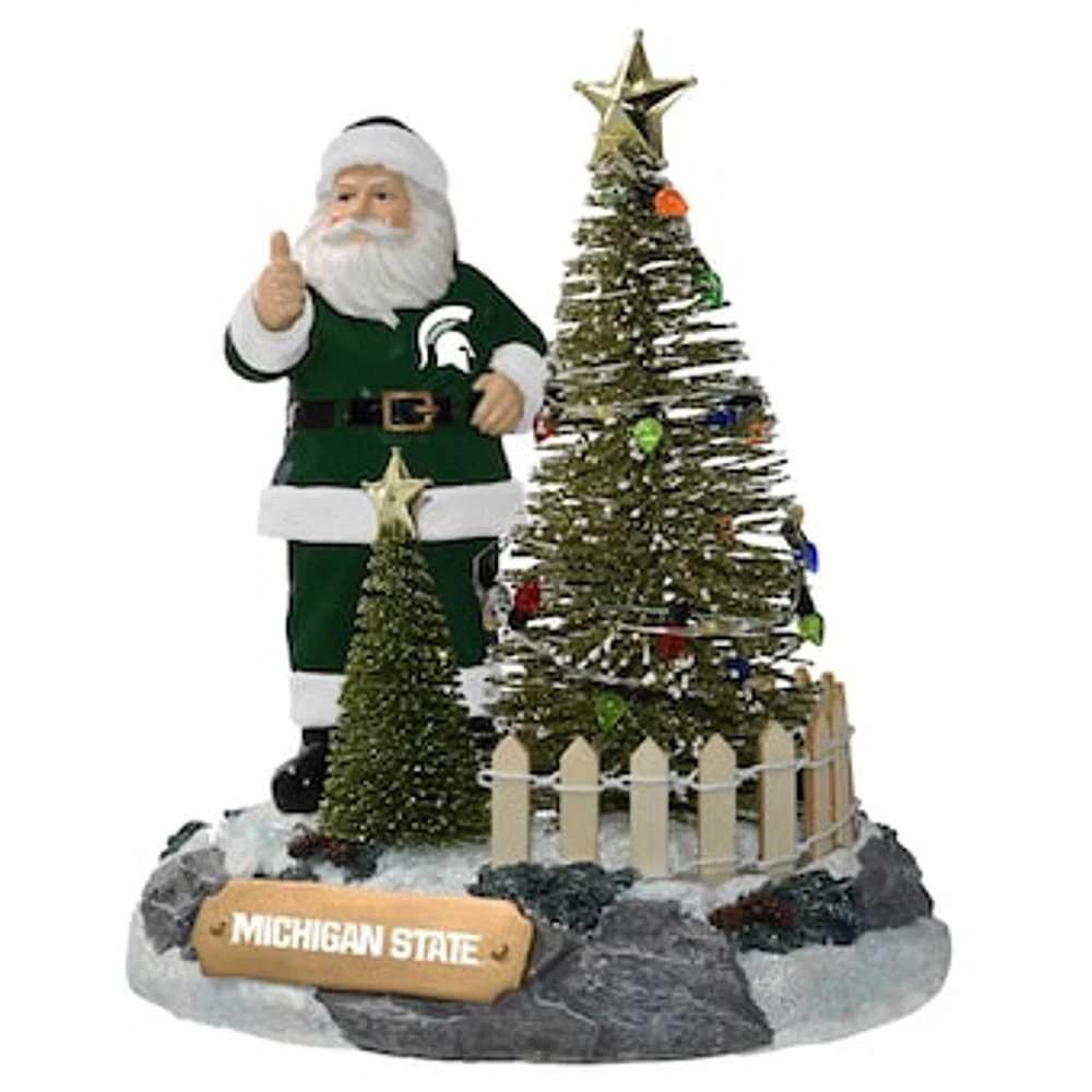 The Memory Company Michigan State Spartans Santa with LED Tree Figurine