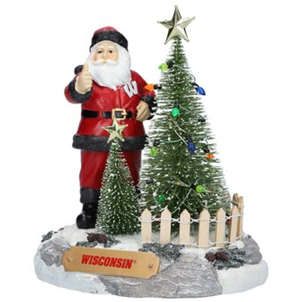 The Memory Company Wisconsin Badgers Santa with LED Tree Figurine